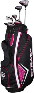 image of the women's strata 11 piece golf set in red color 